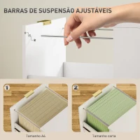 HOMCOM Bloco de Gavetas de Escritório com 2 Gavetas Frentes Caneladas Móvel para Arquivo para Tamanho A4 ou Carta 40x40x71 cm Branco(m-4)
