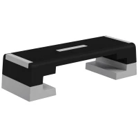 SPORTNOW Stepper ad Altezza Regolabile con Gradini Rimovibili e Fondo Antiscivolo, in ABS, 97x36x15/20/25 cm, Grigio(m-1)