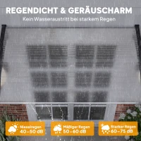 Outsunny Vordach Schutzdach, UV-Beständig, Wasserbeständig, 90x150x25cm , Weiß(m-5)