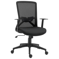 Vinsetto Silla de Oficina Altura Ajustable Reposabrazos Soporte Lumbar Respaldo Transpirable y Basculante 62x56x95-103 cm Negro(m-10)