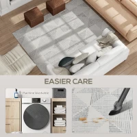 HOMCOM Modern Area Rug, Geometric Pattern Non-Slip Washable Rug, Soft Floor Carpet for Living Room, Bedroom, Dining Room, Home Office, 230 x 160 cm, Grey(m-5)