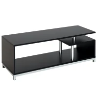 HOMCOM Mobile TV Moderno con Ripiano in Legno, Mobiletto Tavolino Basso da Salotto 114x40x40.5cm, Nero(m-1)