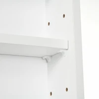 HOMCOM Vetrina Espositiva da Parete a 4 Ripiani Regolabili, Vetrinetta per Collezionismo, Bacheca Espositore a Muro per Oggetti da Collezione, in Vetro e Truciolato, 80x9.5x60 cm, Bianco(m-9)