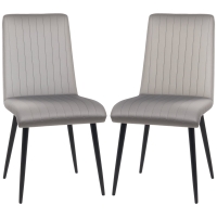 HOMCOM Sedie da Cucina Imbottite Set 2pz Moderno Grigio e Nero