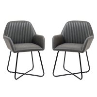 HOMCOM Sedie per sala da pranzo 60cm x 56.5cm x 85cm Grigio