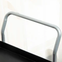 HOMCOM Carrello Portavivande a 2 Livelli con Maniglie e Ruote girevoli, Carrello Portaoggetti in Metallo per Cucina Soggiorno, 63x40.4x83.5cm, Nero(m-8)