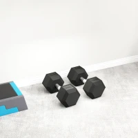 HOMCOM Haltères avec poignée texturée, haltère en fonte, 2 x 20kg pour la maison, salle de sport, entraînement musculaire(m-5)