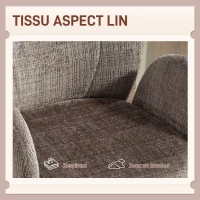 HOMCOM Chaise bureau ergonomique, fauteuil de bureau avec siège pivotant à retour automatique, 60 x 66 x 86,5 cm, brun clair(m-5)