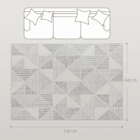 HOMCOM Modern Area Rug, Geometric Pattern Non-Slip Washable Rug, Soft Floor Carpet for Living Room, Bedroom, Dining Room, Home Office, 230 x 160 cm, Grey(m-3)
