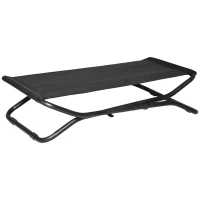 PawHut Cama Elevada para Perros Plegable Cama para Mascotas Pequeños Medianos con Tela de Malla Transpirable Marco de Acero para Interior Exterior 92x56,5x19,5 cm Negro(m-1)