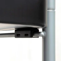 HOMCOM Carrello Portavivande a 2 Livelli con Maniglie e Ruote girevoli, Carrello Portaoggetti in Metallo per Cucina Soggiorno, 63x40.4x83.5cm, Nero(m-9)