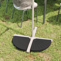 Outsunny 2 Piece Parasol Base, 28kg Resin Umbrella Stand Weights for Cantilever Parasol with Handles, Bronze(m-2)