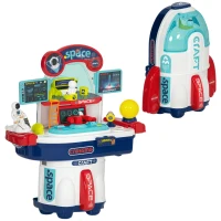 AIYAPLAY Banco da Lavoro Giocattolo da 21 Pezzi a tema Spaziale con Suoni e Luci, in PP e GPPS, 45.5x24x52.5 cm(m-1)