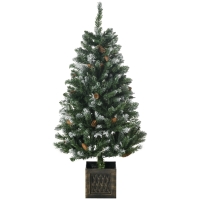 HOMCOM Árbol de Navidad Artificial 120 cm Árbol de Navidad Nevado con 328 Ramas y Soporte Metálico Decoración Navideña Verde