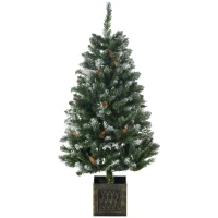 HOMCOM Árbol de Navidad Artificial 120 cm Árbol de Navidad Nevado con 328 Ramas y Soporte Metálico Decoración Navideña Verde(m-1)