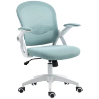 Vinsetto Scaun Birou Ergonomic cu Spătar din Plasă, înălțime reglabilă, suport lombar, 65.5x61.5x88-97.5 cm, Albastru Deschis(m-11)