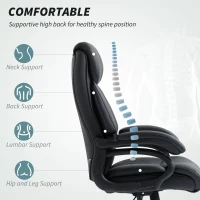HOMCOM Executive Office Chair with Spring Padding - Black(m-4)