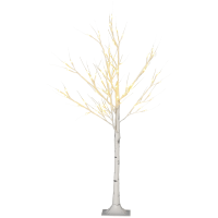 HOMCOM Albero di Natale Bianco 72 Luci LED e 8 Rami in PP e Metallo