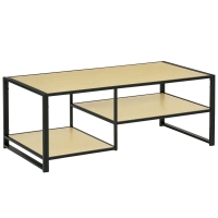 HOMCOM Tavolino da caffè 120cm x 60cm x 46cm Rovere