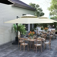 Outsunny Steel Frame Outdoor Roma Cantilever Umbrella(m-2)