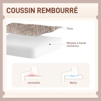 HOMCOM Chaise bureau ergonomique, fauteuil de bureau avec siège pivotant à retour automatique, 60 x 66 x 86,5 cm, brun clair(m-4)