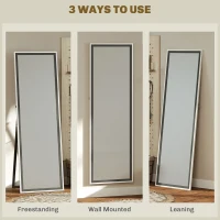 HOMCOM 162.6 cm Two-Tone Full Length Mirror - White/Grey-Tone(m-6)