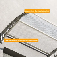 Outsunny Vordach, Haustürvordach, Überdachung für Eingänge und Fenster, 100L x 75B x 23H cm, Silber(m-8)
