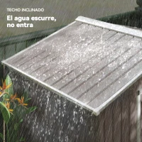 Outsunny Caseta de Jardín 213x130x185 cm Cobertizo Metálico de Exterior para Almacenamiento de Herramientas Gris(m-7)