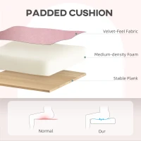 HOMCOM Velvet-Feel Tub Office Chair, with Seat Cushion - Dark Pink(m-4)