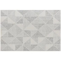 HOMCOM Modern Area Rug, Geometric Pattern Non-Slip Washable Rug, Soft Floor Carpet for Living Room, Bedroom, Dining Room, Home Office, 170 x 120 cm, Grey(m-1)
