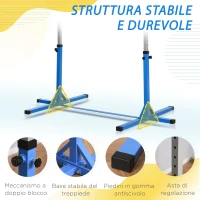 HOMCOM Sbarra per Ginnastica Artistica o Danza Classica Regolabile in Altezza 92-150 cm, Blu(m-6)