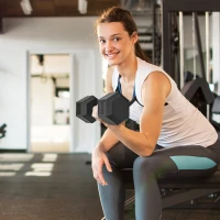 HOMCOM Manubri con impugnatura scanalata, manubrio in ghisa, 2 x 20kg per casa, palestra, allenamento di resistenza(m-4)