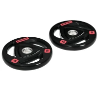 SPORTNOW Conjunto de 2 Discos de Pesos Olimpicos 10kg Ferro Fundido Placas de Peso com Orifício de 5cm Ø32x4cm Preto(m-9)