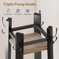 HOMCOM Industrial-Style Four Shelf Coat Stand - Grey/Black(m-5)