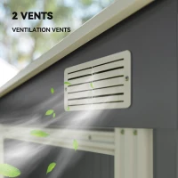 Outsunny 7 x 5ft Galvanised Metal Shed, with Sliding Door - Dark Grey(m-8)