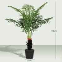 HOMCOM 120cm Artificial Areca Palm Tree with 9 PE Leaves, Decorative Artificial Plant with Plastic Pot and Flocked Soil, Fake Plant for Home Office Decor, Green(m-3)