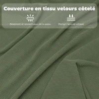 HOMCOM Lot de 4 chaises pliantes chaises de salle à manger portables avec assises et dossiers rembourrés en velours côtelé vert(m-7)