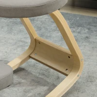 HOMCOM Sedia Inginocchiatoio con Movimento a Dondolo, in Tessuto e Legno di Betulla, 50x73x55 cm, Grigio(m-9)