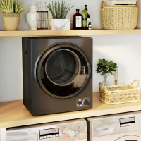 HOMCOM Sèche-linge électrique portable 850W, capacité 33L 4 modes de fonctionnement, acier inoxydable, 49 x 40,5 x 60 cm, noir(m-9)