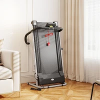 HOMCOM Folding Treadmill with Incline, Walking Pad Treadmill for Home, 1-10km/h Under Desk Running Machine with LCD Display and Wheels, No Assembly, Grey(m-8)