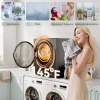 HOMCOM Sèche-linge électrique portable 850W, capacité 33L 4 modes de fonctionnement, acier inoxydable, 49 x 40,5 x 60 cm, noir(m-7)