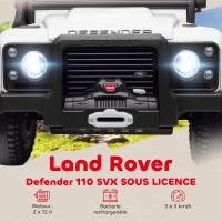 AIYAPLAY Voiture électrique enfants, télécommande 2,4G, 3 vitesses, 4 roues à suspension, musique, lumières LED et klaxon, blanc(m-4)