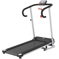 HOMCOM Folding Treadmill with Incline, Walking Pad Treadmill for Home, 1-10km/h Under Desk Running Machine with LCD Display and Wheels, No Assembly, Grey(m-11)