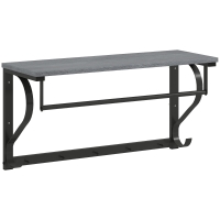 HOMCOM Stand Appendiabiti a Parete, Ganci da parete, 5 Ganci, ripiano superiore, versatile, Grigio