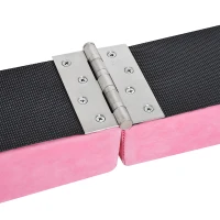 HOMCOM Barra de Equilíbrio Ginástica Dobrável 210 cm Barra de Ginástica Artística para Crianças Iniciantes e Ginastas 210x10x6,5 cm Rosa(m-9)