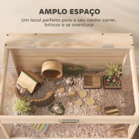 PawHut Gaiola para Hamsters com Espaço de Arrumação Casa para Hamsters com Painéis Acrílicos 60x40x82,5 cm Madeira(m-4)