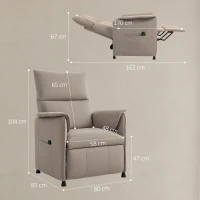 HOMCOM Poltrona Relax Reclinável Elétrica com Função Memória Apoio para Pés Controlo Remoto e Bolsos Laterais 80x83x104 cm Marrom(m-3)