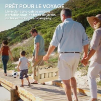 SPORTNOW Jeu de quilles finlandaises, jeu de plein air en bois de pin 12 quilles 1 bâton 1 boîte de transport effet bois naturel(m-6)