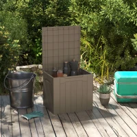 HOMCOM 107 L Plastic Storage Chest with Lid - Dark Brown(m-2)