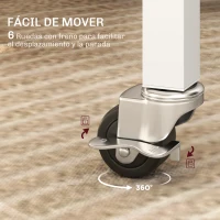 HOMCOM Mesa de Comedor Plegable para 4-6 Personas con Ruedas y Alas Abatibles Mesa Abatible para Cocina 120x80x73 cm Blanco(m-5)